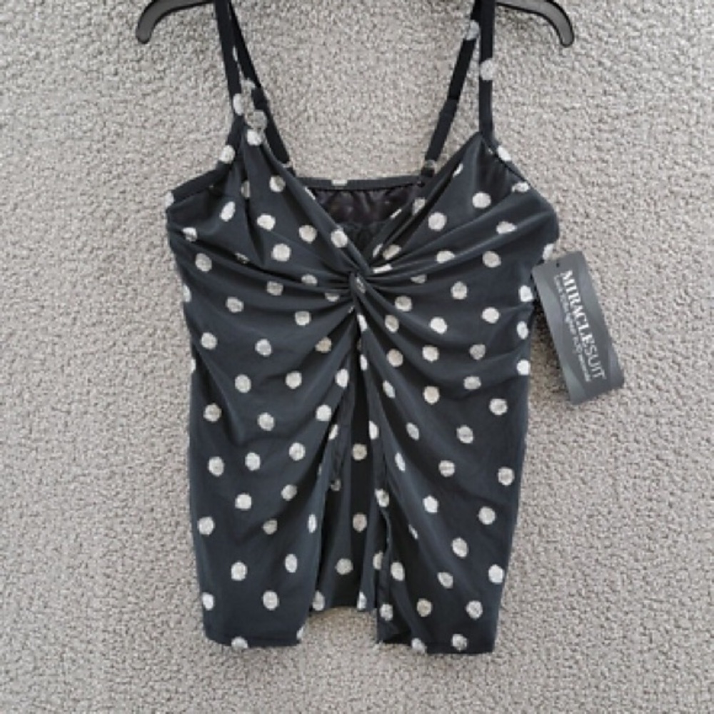Miraclesuit Black and White Polka Dot Women's Top